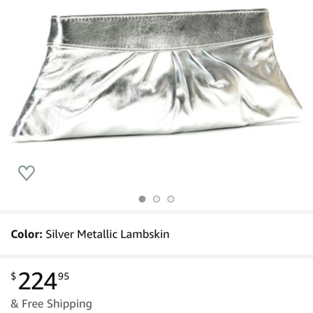 Silver Metallic Clutch Bag by Lauren Merkin